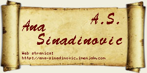 Ana Sinadinović vizit kartica